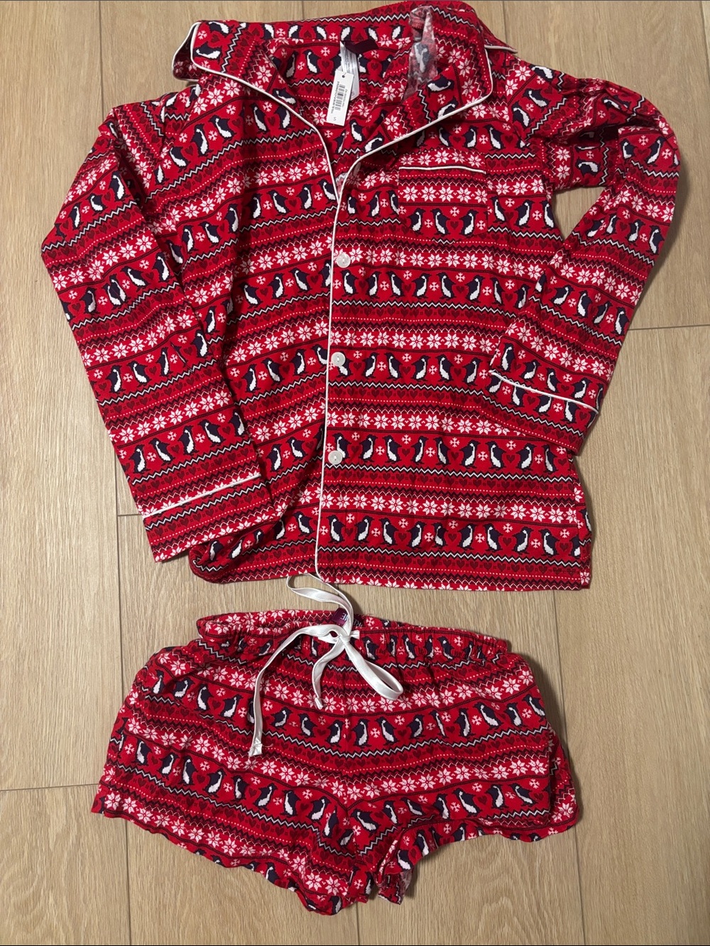 Adore Me Christmas 2 Piece Pajama Set Cotton Flannel Size S Festive